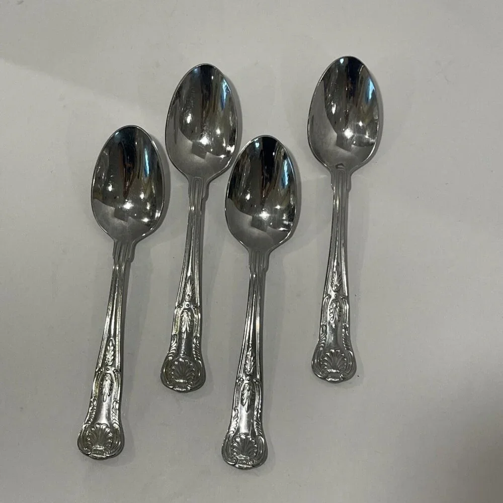 Reed & Barton Select Stainless‎ Flatware Kings 175th Anniversary 4 Soup Spoons